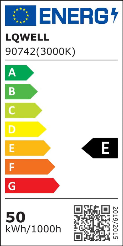 Energieeffizienzlabel LQWELL 90742 (3000K), 50 kWh/1000h, QR-Code