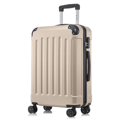 Hartschalen-Trolleykoffer in Creme/Beige mit 4 Rollen, seitlicher Verschluss