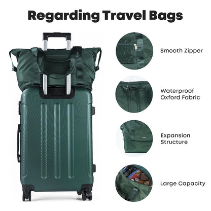 Reisetasche für Trolley in Dunkelgrün, Oxford-Gewebe mit glattem Reißverschluss