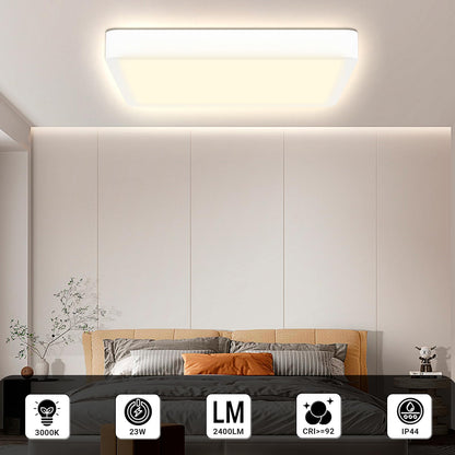 Quadratische LED-Deckenleuchte, flaches Design mit warmweißem Licht, weiß