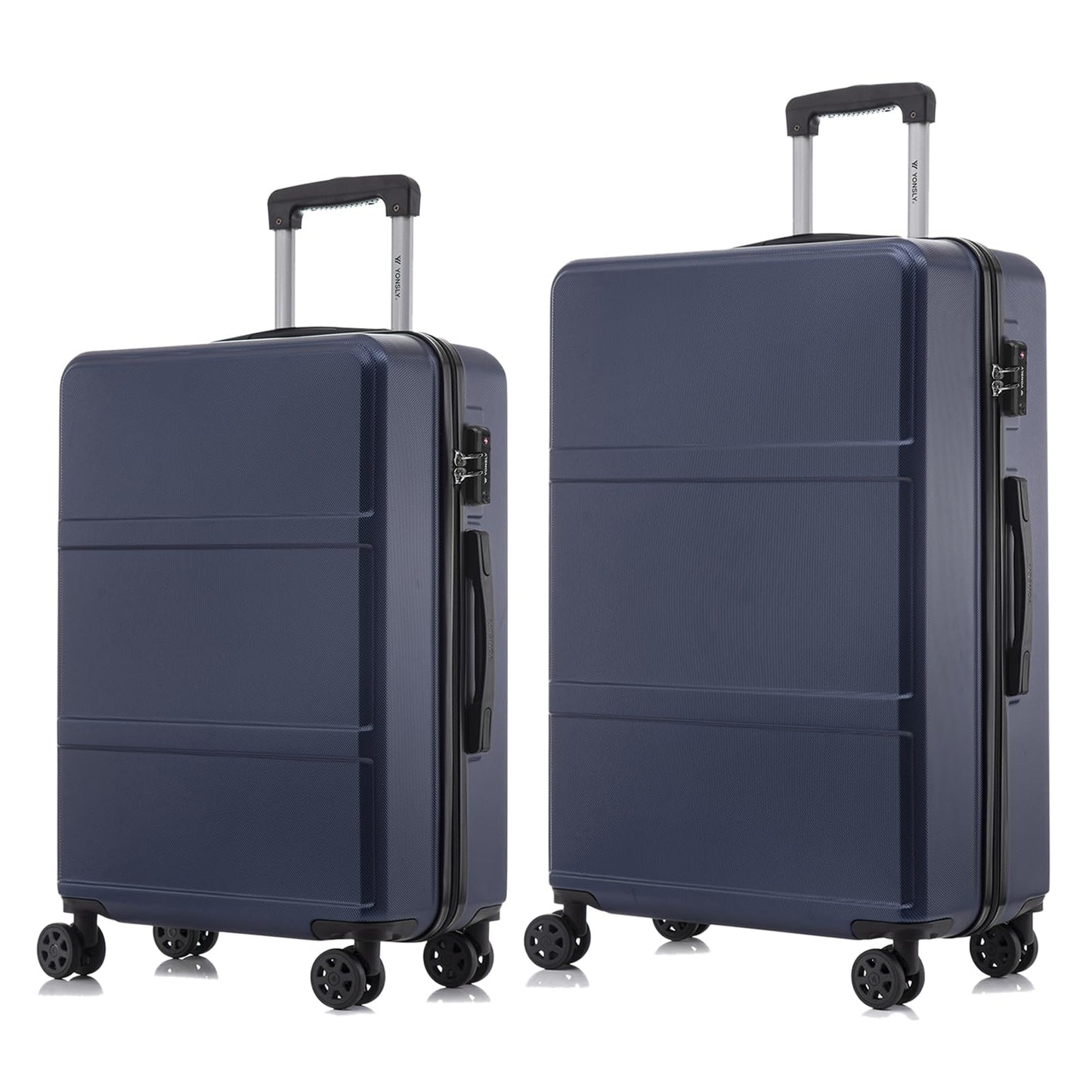 Reisekoffer-Set mit Hartschale, Trolley und 4 Rollen, dunkelblau