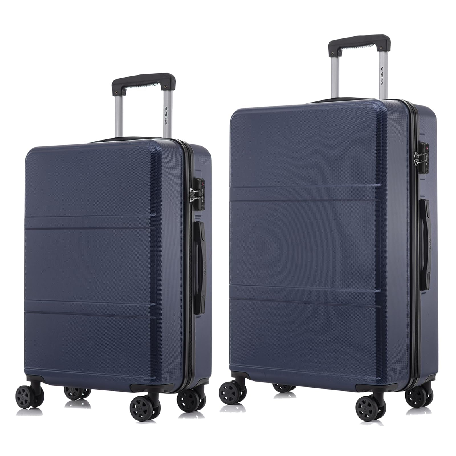 Reisekoffer-Set mit Hartschale, Trolley und 4 Rollen, dunkelblau