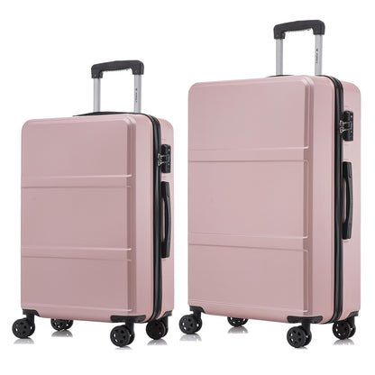 Reisekoffer-Set mit Hartschale, Trolley und 4 Rollen, roséfarben