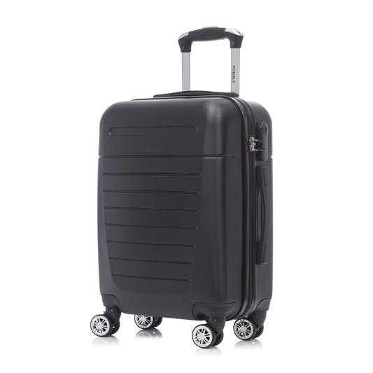 Hartschalenkoffer Schwarz mit 4 Rollen und ausziehbarem Griff