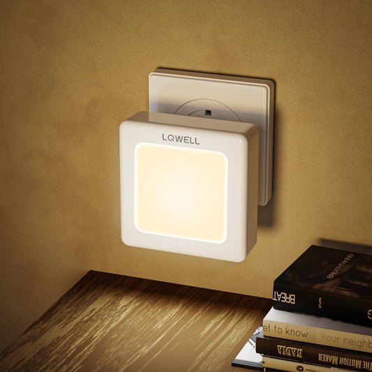 Steckdosennachtlicht LQWELL mit warmweißem quadratischem Licht, weißem Gehäuse