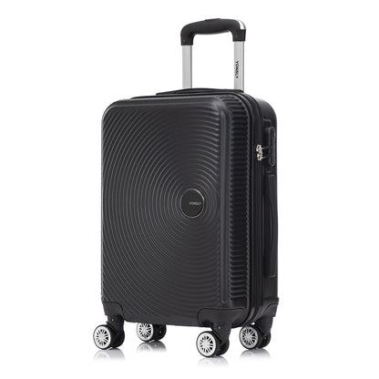 YONSLY® Reisekoffer aus Hartschale, schwarzer Kabinen-Trolley mit 4 Rollen