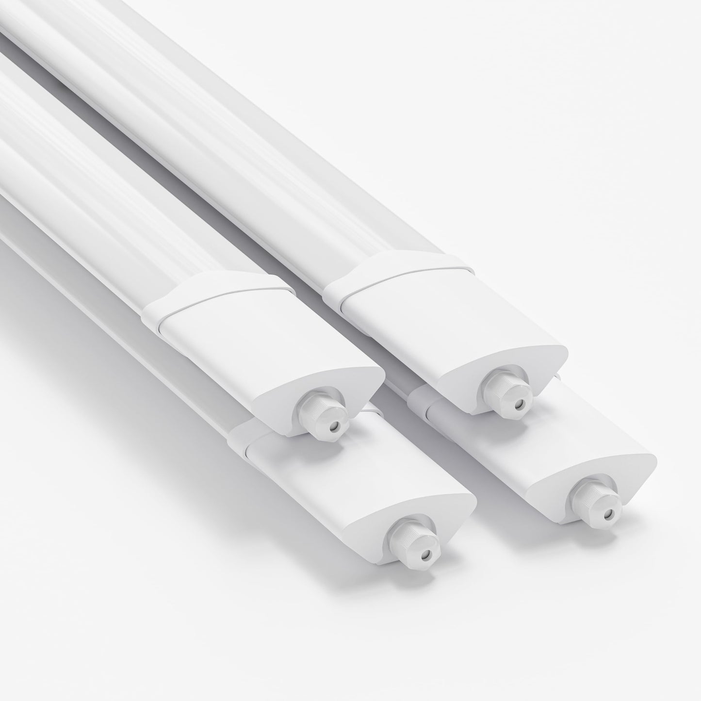 LED-Feuchtraumleuchte, weiße Wannenleuchte mit Endkappen, 120 cm