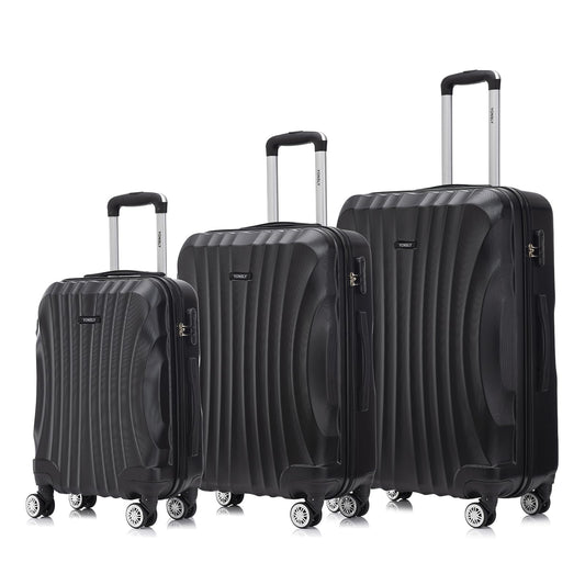 Hartschalenkoffer-Set mit 4 Doppelrollen, Teleskopgriffen und Zierschlössern (3-teilig)