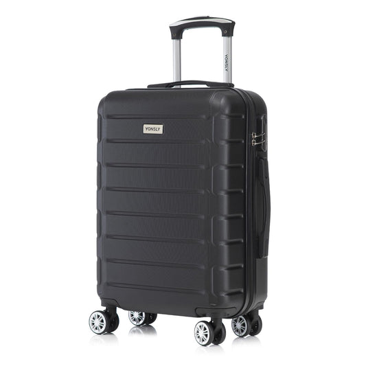 Hartschalen-Trolley-Reisekoffer mit Zahlenschloss, 4 Rollen 360° und ausziehbarem Griff