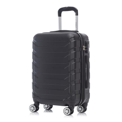 Hartschalen-Reisekoffer in Schwarz mit 4 Doppelrollen und ausziehbarem Trolleygriff