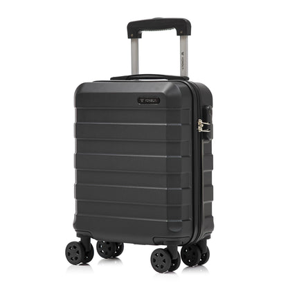 Rollkoffer mit Hartschale in Schwarz, Teleskopgriff, 4 Rollen, Zahlenschloss