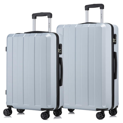Hartschalen-Trolley-Set (2-teilig) in Hellblau, 4 Rollen, Teleskopgriff, Zahlenschloss