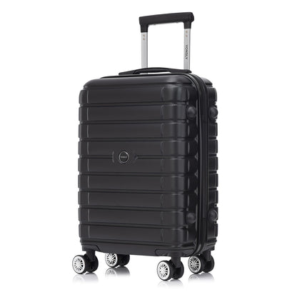 Hartschalen-Reisekoffer Trolley in Schwarz mit 4 Rollen und ausziehbarem Griff