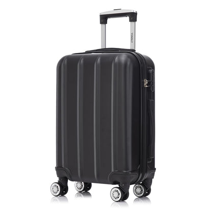 Hartschalen-Reisekoffer mit Ausziehgriff, 4 Doppelrollen, schwarz