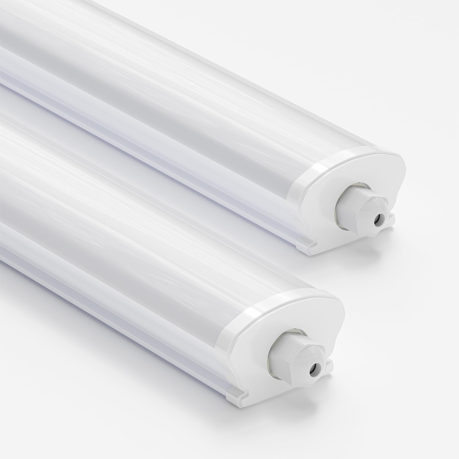 LQWELL® LED-Feuchtraumleuchte, weiße 150-cm Wannenleuchte mit Anschlussenden