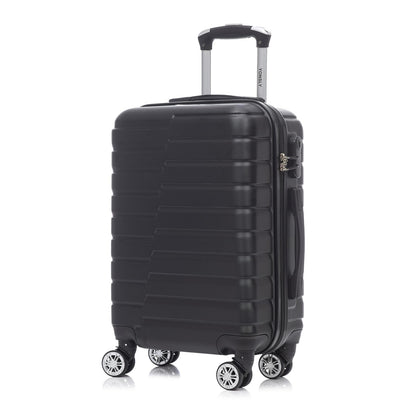 Hartschalen-Reisekoffer in Schwarz mit 4 Rollen und ausziehbarem Trolleygriff