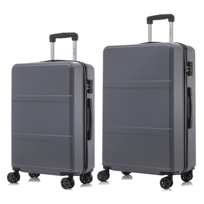 Reisekoffer-Set mit Hartschale, Trolley und 4 Rollen, grau