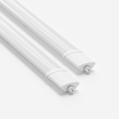 LED-Feuchtraumleuchte mit zwei Endkappen und eingelassener LED-Röhre, weiß