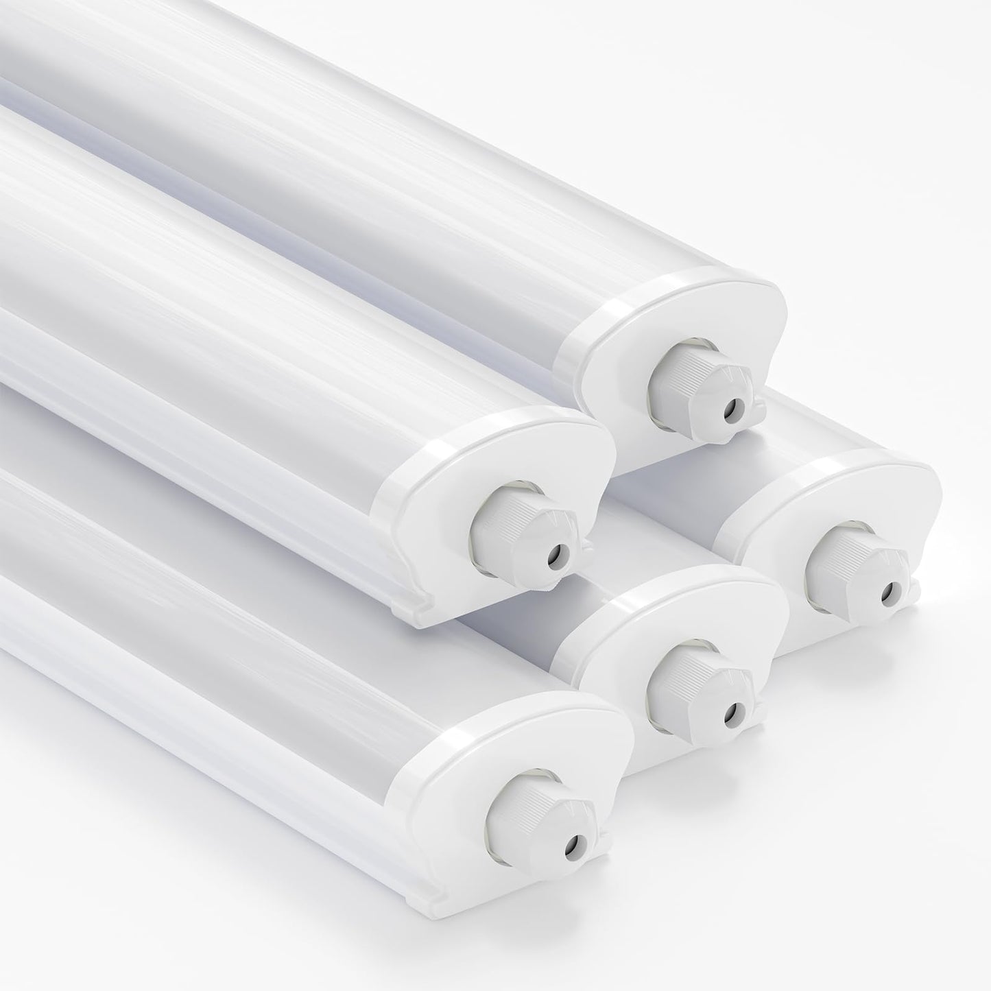 LED-Wannenleuchte, weiße Kunststoffgehäuse mit Befestigungsösen, 150 cm, 5er-Set