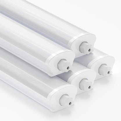 LED-Wannenleuchte, weiße Kunststoffgehäuse mit Befestigungsösen, 150 cm, 5er-Set
