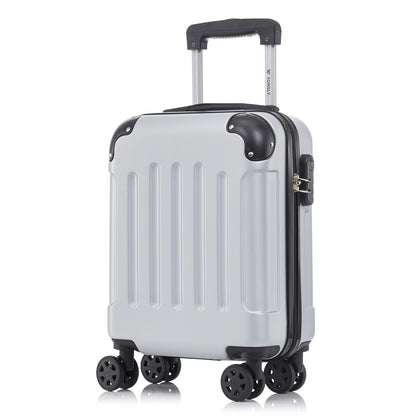 Rollkoffer mit Hartschale, weiß, 4 Rollen, Trolleygriff, Sicherheitsschloss