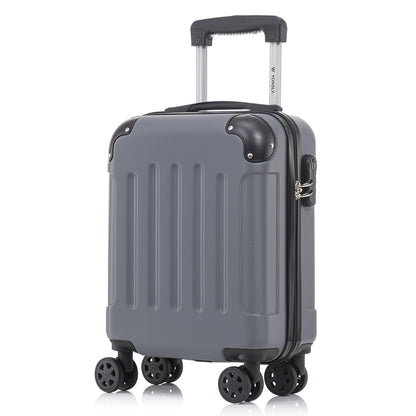 Hartschalen-Rollkoffer dunkelgrau mit 4 360°-Rollen, ausziehbarem Trolleygriff