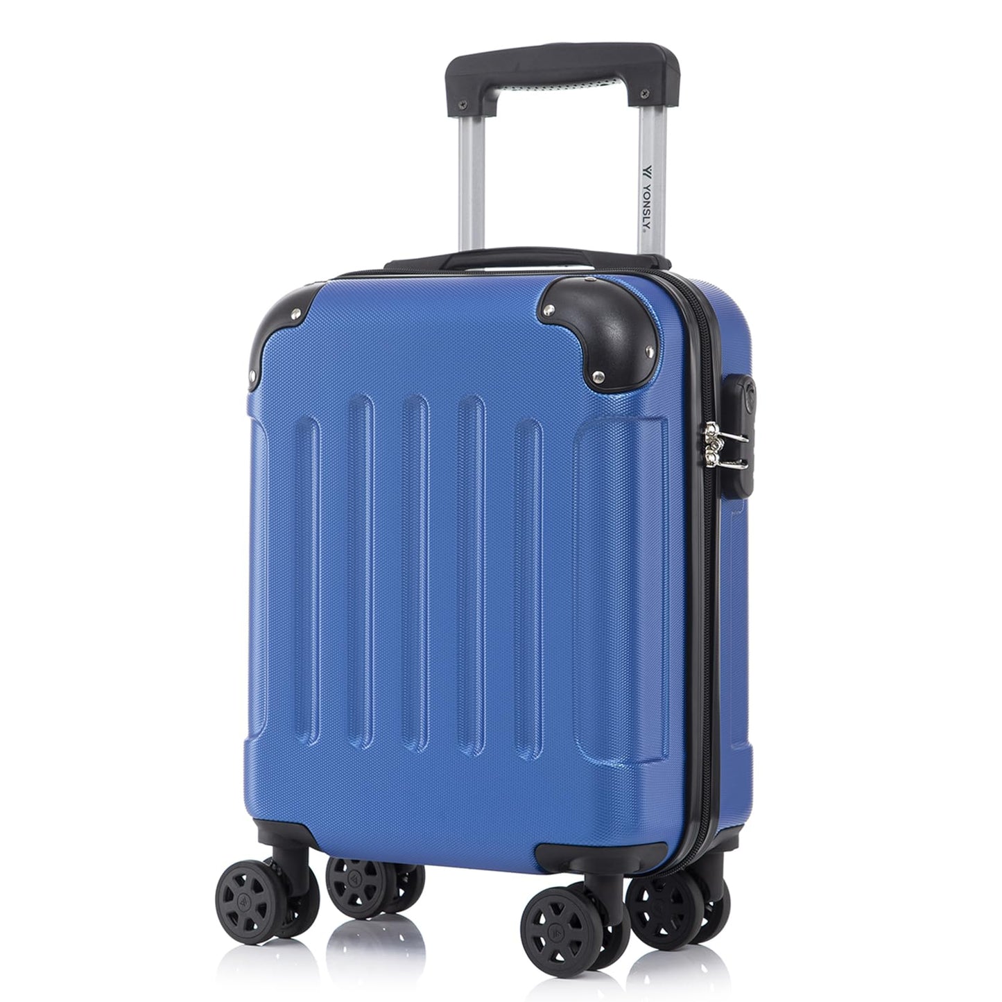 Hartschalen-Rollkoffer in Saphirblau mit 4 Rollen, Trolleygriff und Zahlenschloss
