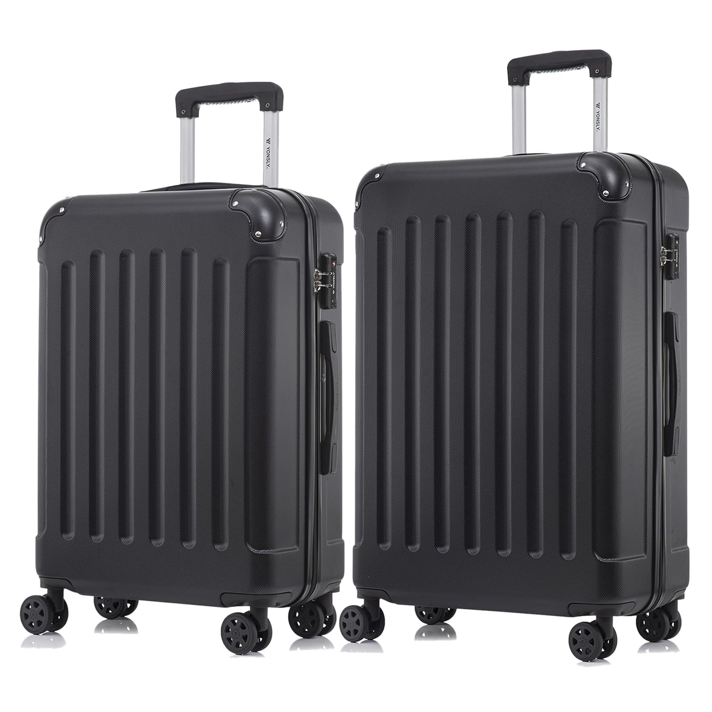 2-teiliges Hartschalen-Kofferset mit 4 Rollen, Trolleygriff, anthrazit