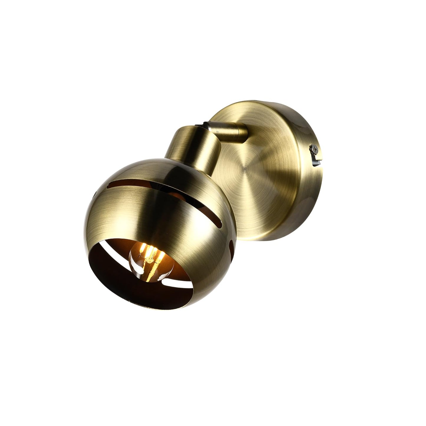 Kupferfarbene LED-Wandleuchte mit schwenkbarem Lampenschirm und Metallfinish