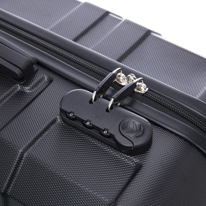 Hartschalen-Reisekoffer mit Zahlenschloss-Detail und Doppel-Zipper am Deckel