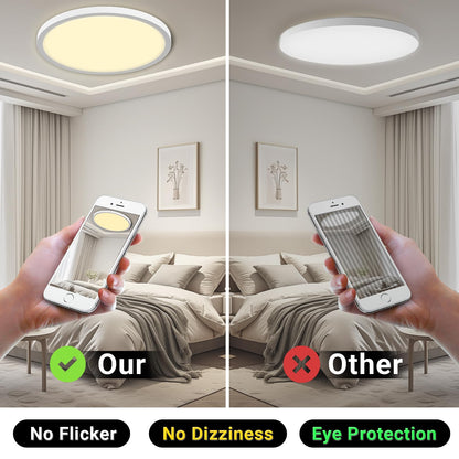 Runde LED-Deckenleuchte mit warmweißem Licht, Bedienung per Smartphone