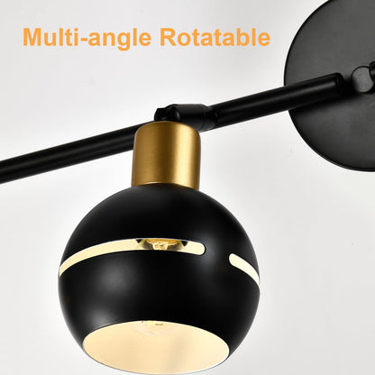 Drehbarer Spot-Kopf des LQWELL® Deckenstrahlers, schwarz mit goldener Fassung