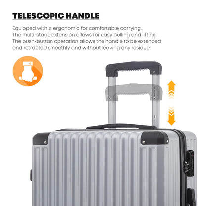 Hartschalen-Trolley mit verstellbarem Teleskopgriff und 4 Rollen