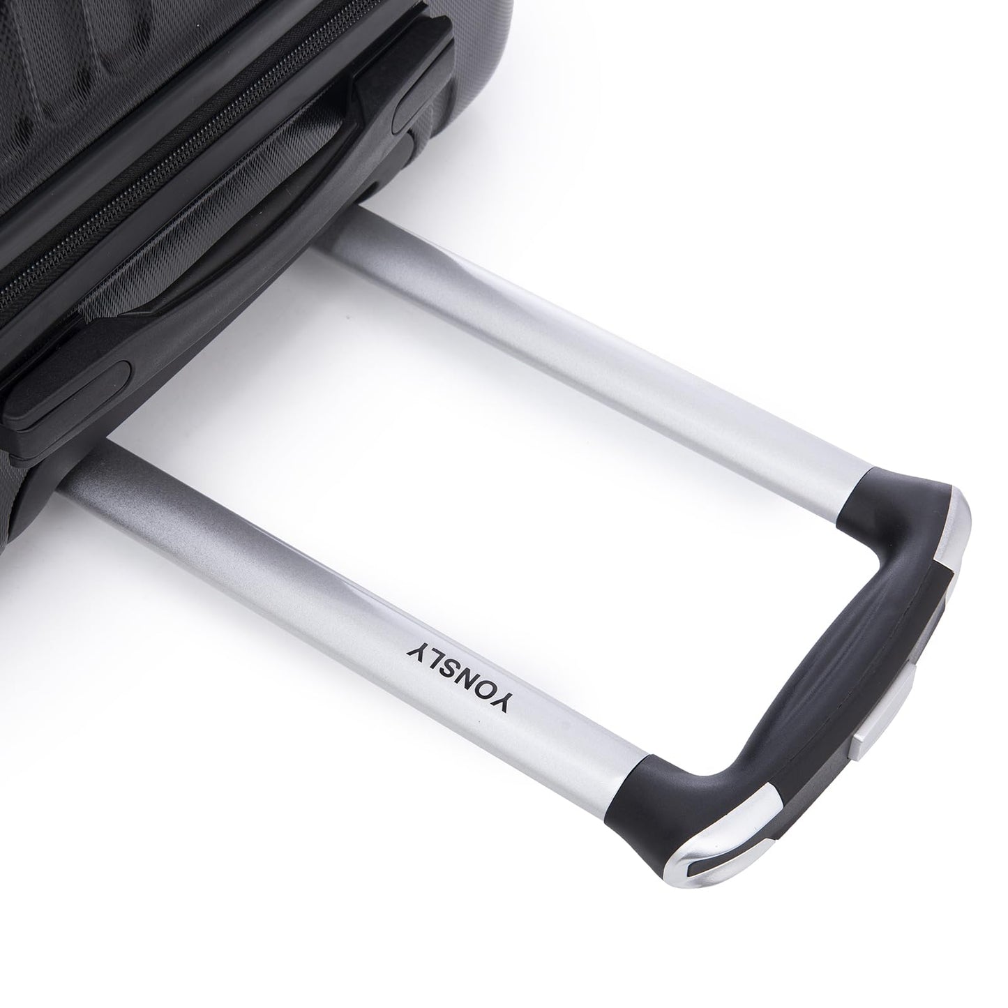 Hartschalen-Koffer: ausziehbarer Griff mit Soft-Touch-Handgriffen und Metallstreben