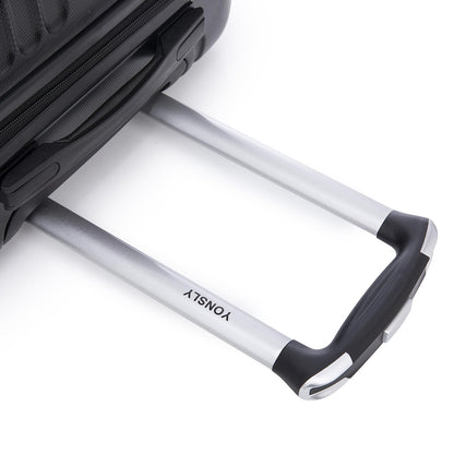 Hartschalen-Koffer: ausziehbarer Griff mit Soft-Touch-Handgriffen und Metallstreben