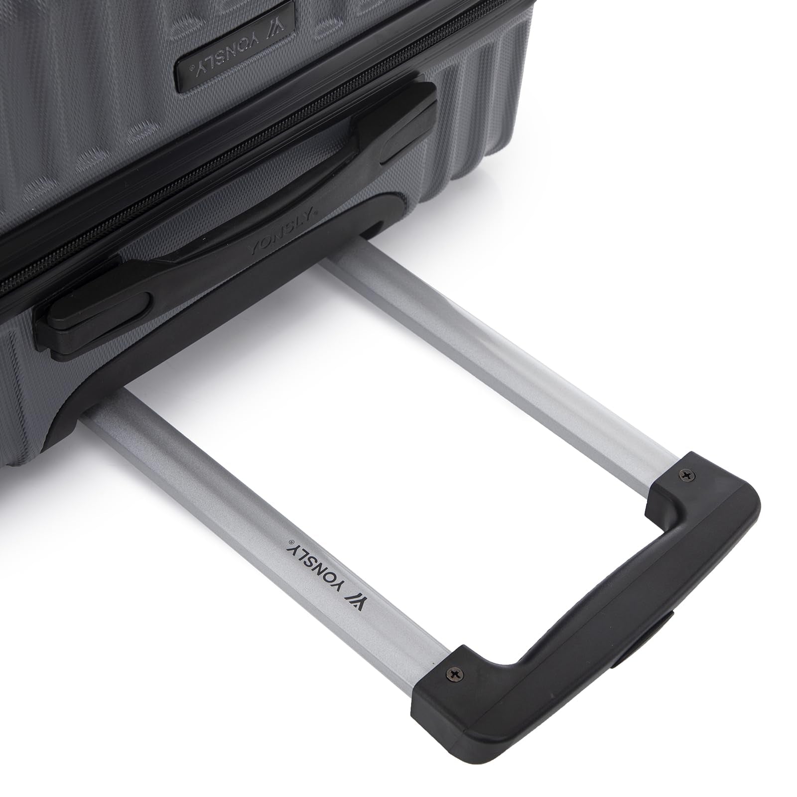 Hartschalen-Trolley Detailansicht: Teleskopgriff-Basis mit Verriegelung
