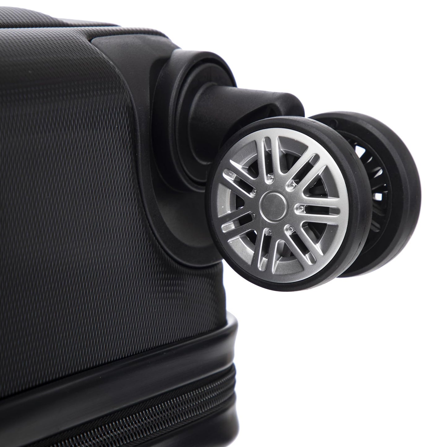 YONSLY® Hartschalenkoffer mit 360°-Rolle, schwarze Lenkrolle