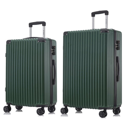 Reisekoffer mit Hartschale, TSA-Schloss und 4 Rollen, Trolleygriff, dunkelgrün