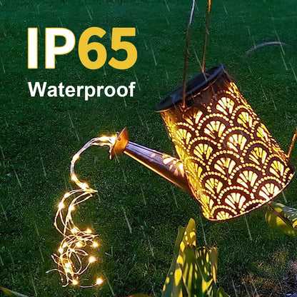 Solar-Gießkanne-Laterne mit warmen LEDs, IP65 wassergeschützt