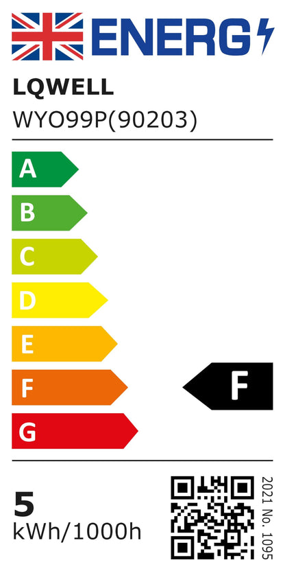 Energieetikett der Pendelleuchte, Effizienzklasse bis F, 5 kWh/1000h