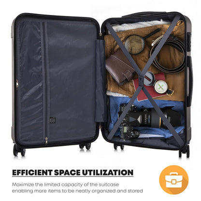 Offener Hartschalenkoffer mit Innenfach und Packgurt-Organizer