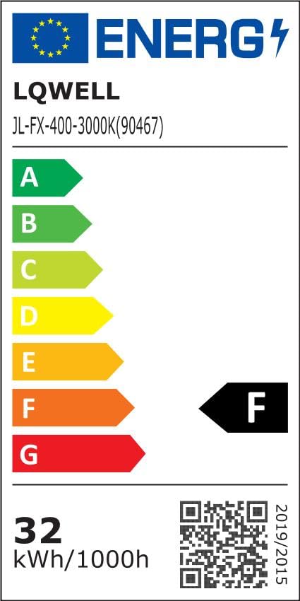 Energieeffizienzlabel für LQWELL® LED-Deckenleuchte mit Skala A bis G