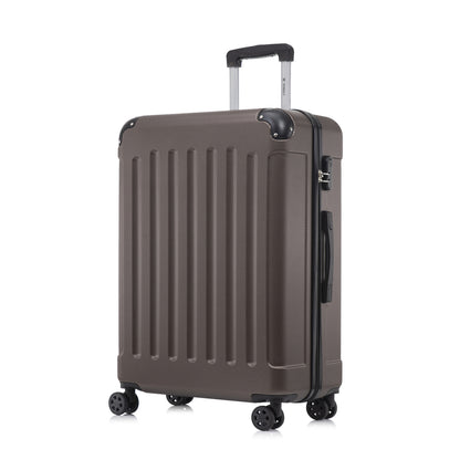 Hartschalen-Rollkoffer dunkelgrau mit 4 360°-Rollen, Trolleygriff und Seitenfach
