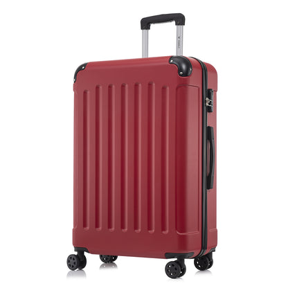 Weinroter Handgepäck-Trolley mit ABS-Hartschale, 4 Rollen und Teleskopgriff