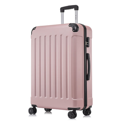 YONSLY® Rollkoffer mit Hartschale, rosé, 4 Rollen und seitlicher Griffmulde