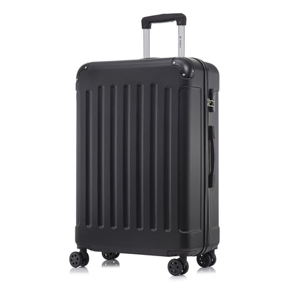 YONSLY® Rollkoffer mit Hartschale, schwarz, 4 Rollen, geschlossenes Gehäuse