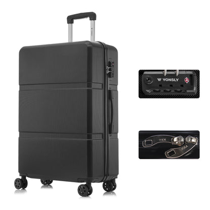 YONSLY® Hartschalen-Trolley mit TSA-Schloss, 4 Rollen, dunkelgrau