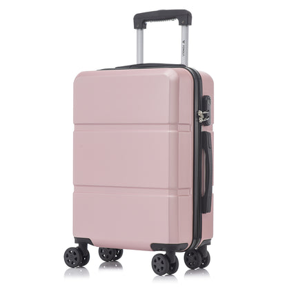 Roségoldener Hartschalen-Trolley mit 4 Rollen, Griff und seitlichem Verschluss