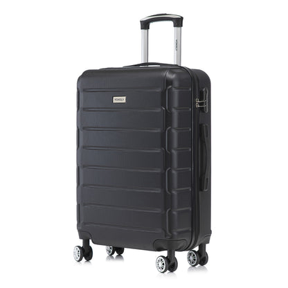 Hartschalen-Trolley-Reisekoffer mit geripptem Design, ausziehbarem Griff und 4 Rollen