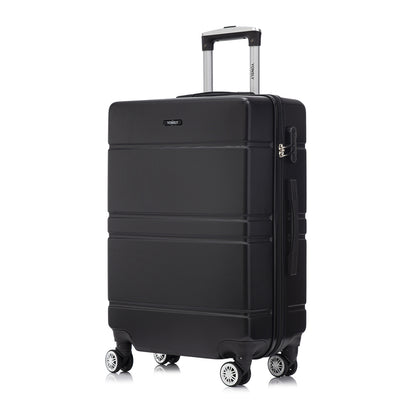 Hartschalen-Reisekoffer in Schwarz mit ausziehbarem Trolley und seitlichem Zahlenschloss